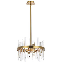 Elegant Lighting Modern Bright Home Decorative Serena 16 inch Crystal Round Pendant - Satin Gold