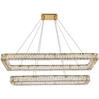 Elegant Lighting Indoor Modern Home Decorative Monroe 50 inch LED Double Rectangle Pendant - Gold
