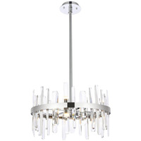 Elegant Lighting Modern Bright Home Decorative Serena 20 inch Crystal Round Pendant - Chrome