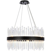 Elegant Lighting Dallas 25 inch Round Crystal Pendant in Black