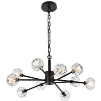 Elegant Lighting Graham 10 Light Pendant in Black