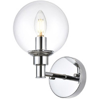 Living District Jaelynn 1-Light Iron & Glass Bath Sconce in Chrome/Clear