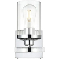 Living District Saanvi 1-Light Iron & Glass Bath Sconce in Chrome/Clear