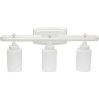 All The Rages Essentix 3-Light Metal Vanity Fixture with Opaque Shade in White