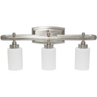 All The Rages Essentix 3-Light Metal Vanity Fixture with Opaque Shade in Nickel