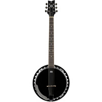 Ortega Guitars Raven Series 6-String Banjo w/Bag, Right (OBJ350/6-SBK)
