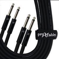 ProX XC-DP05 5' Dual 1/4" TS-M to Dual 1/4" TS-M Unbalanced High Performance Audio Cable