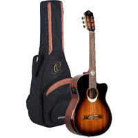 Ortega Guitars 6 String Private Room Eclipse Suite Solid Top Slim Neck Acoustic-Electric Nylon Classical Guitar w/Bag, Right (ECLIPSESU.C/E)