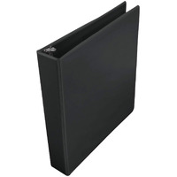 School Smart Polypropylene Round Ring View Binder, 1-1/2 Inches, Black