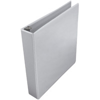 School Smart Polypropylene Round Ring View Binder, 1-1/2 Inches, White