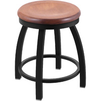 802 Misha 18" Swivel Vanity Stool with Black Wrinkle Finish and Medium Maple Seat