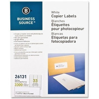 Business Source Mailing Labels, 1"x2-3/4", 3300/PK, White (Units per case: 3)