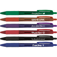 Greeting Pen Christian Inspirational Translucent 12 Pen Set with 6 designs (46005)