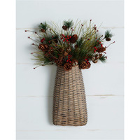 Melrose International 17" H Wall Basket Willow, STD