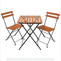 Leigh Country 3PC 3 PC Slatted Cafe Set, Acacia