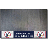 FANMATS 35506 NHL Retro Kansas City Scouts Vinyl Grill Mat - 26in. x 42in.