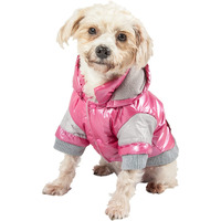 Pet Life Vintage Ski Parka, Red Plaid, Medium