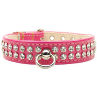 Dog, Puppy & Pet Collar, "Patent Jewel #72" Bright Pink 20