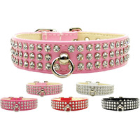 Dog, Puppy & Pet Collar, "Patent Jewel #73" Bright Pink 20
