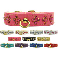 Dog, Puppy & Pet Collar, "Tiara Rhinestone" PurpleW/PurpleStones 16