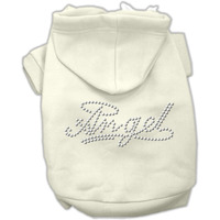 Pet, Dog & Cat Hoodie Rhinestone, "Angel" Cream XS (0-3 lbs.)