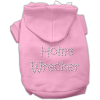 Pet, Dog & Cat Hoodie Rhinestone, "Home Wrecker" Light Pink XS (0-3 lbs.)