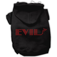 Pet, Dog & Cat Hoodie Rhinestone, "Evil" Black 3XL (25-35 lbs.)