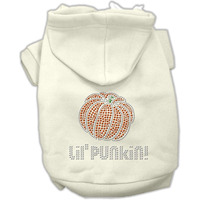 Halloween Pet Dog & Cat Hoodie Rhinestone, "Lil Punkin" Cream LG (10-14 lbs.)