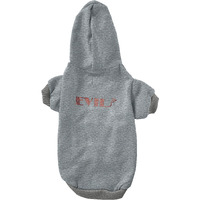 Pet, Dog & Cat Hoodie Rhinestone, "Evil" Gray LG (10-14 lbs.)