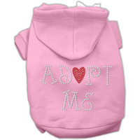 Mirage Pet Products 12-Inch Adopt Me Rhinestone Hoodie, Medium, Pink