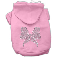 Mirage Pet Products 10-Inch Rhinestone Bow Hoodies, Small, Pink