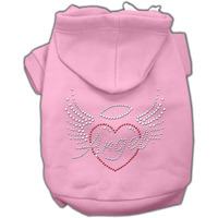 Mirage Pet Products 10" Angel Heart Rhinestone Hoodies, Small, Pink