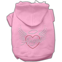 Mirage Pet Products 12" Angel Heart Rhinestone Hoodies, Medium, Pink