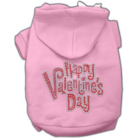 Mirage Pet Products 10" Happy Valentines Day Rhinestone Hoodies, Small, Pink