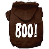 Halloween Pet Dog & Cat Hoodie Screen Printed, "Boo" Brown 3XL (25-35 lbs.)