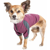 Dog Helios  'Eboneflow' Mediumweight 4-Way-Stretch Flexible and Breathable Performance Dog Yoga T-Shirt, Medium, Purple