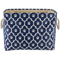 Bone Dry Pet Storage Collection Lattice Paw Print, Large Rectangle, Nautical Blue