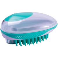 Pet Life 'swasher' Green Shampoo Dispensing, All-in-One Pet Grooming Brush: Massage, Bath & De-Tangle for Dogs & Cats