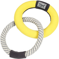 Pet Life  'Ring Toss' Dual-Connecting Jute Rope and Floating Ring Dog Toy