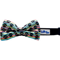 CUTIE TIES Dog Bow Tie Paw Print-2" x 4" Premium Quality Bow Ties for Dogs-Fancy Dog Tie with Slip Over Elastic Bands-Cute Dog Tie Fits Most Collars-Dog Tie for All Breeds (Paw Print)