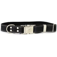 Euro Dog Affordable European Luxury Soft Leather Quick Release Buckle Dog Collar Made in USA (Black, XS Width 5/8" Range 9"-12")