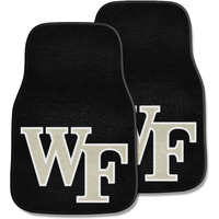 FANMATS 5508 Wake Forest Demon Deacons Front 2-Piece Team Logo Carpet Car Mat Set, Front Row Automotive Floor Mats, Non-Slip Backing, Team Colors - WF Primary Logo