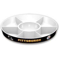 Fremont Die NFL Pittsburgh Steelers Party Platter, 14.5" Diameter, 14.5" Diameter, White/Team Colors