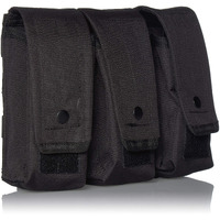 Fox Outdoor Triple Mag Pouch Black,3 1/2" x 9 3/4" x 7 3/4"
