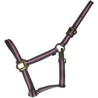 Gatsby 2Tone Nylon Halter w/Snap OverSizeGrey/Pink