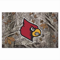 FANMATS 19219 Louisville Cardinals Rubber Scraper Door Mat, Camo Color