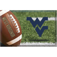 FANMATS 19238 West Virginia Mountaineers Rubber Scraper Door Mat