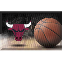 FANMATS 19070 Chicago Bulls Rubber Scraper Door Mat