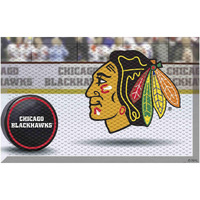 FANMATS 19134 Chicago Blackhawks Rubber Scraper Door Mat