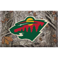 FANMATS 19151 Minnesota Wild Rubber Scraper Door Mat, Camo Color